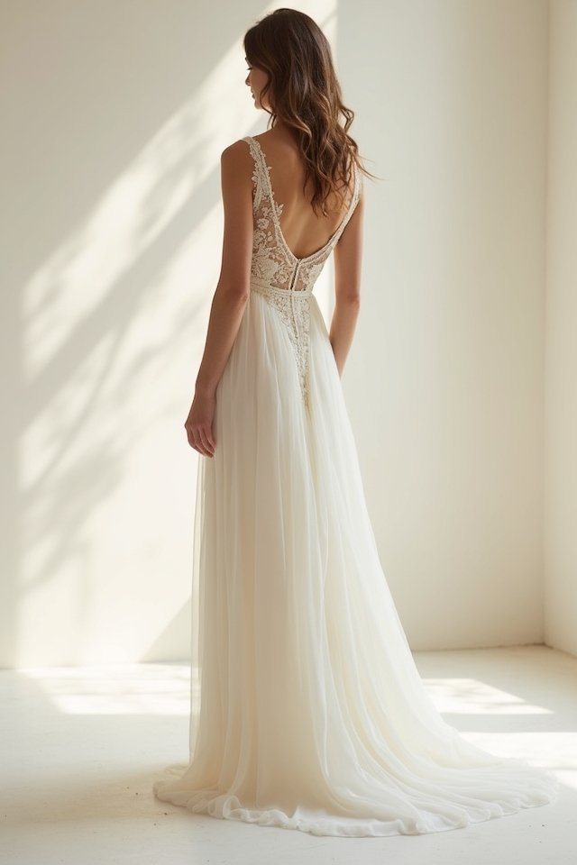 delicate lace a line dress