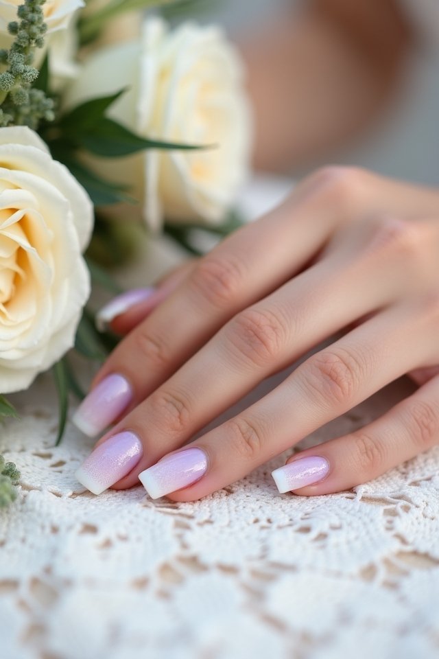 delicate lilac pink ombre