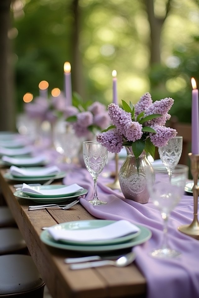 delicate lilac table decor