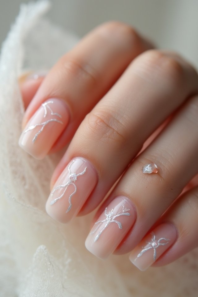 delicate line art nails