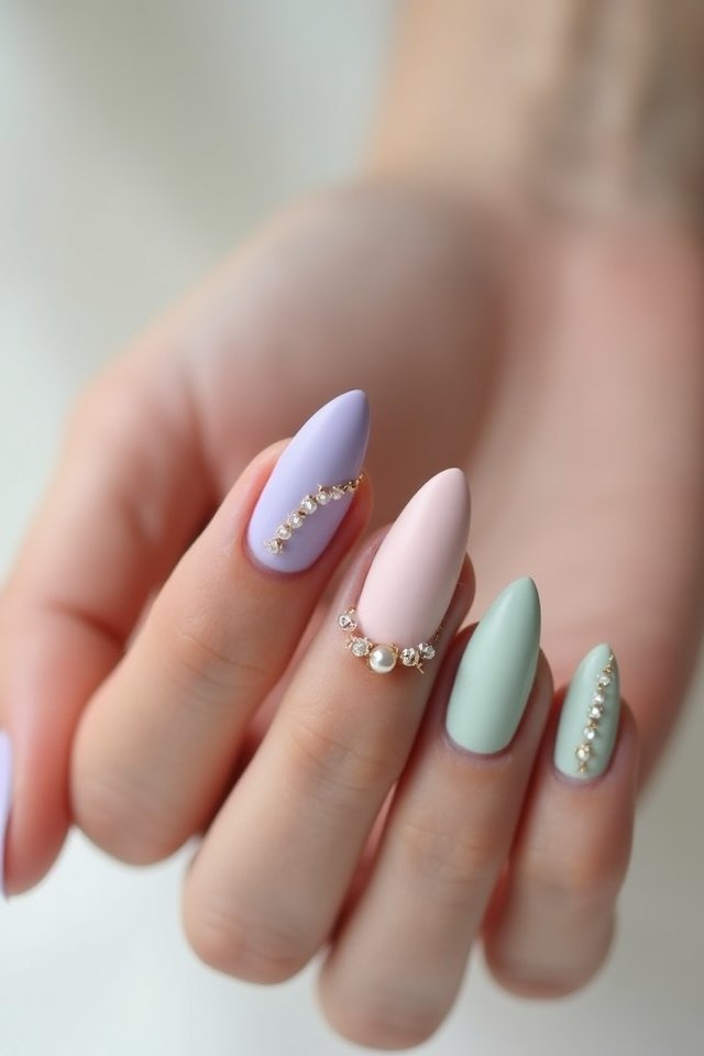 delicate pastel nail art