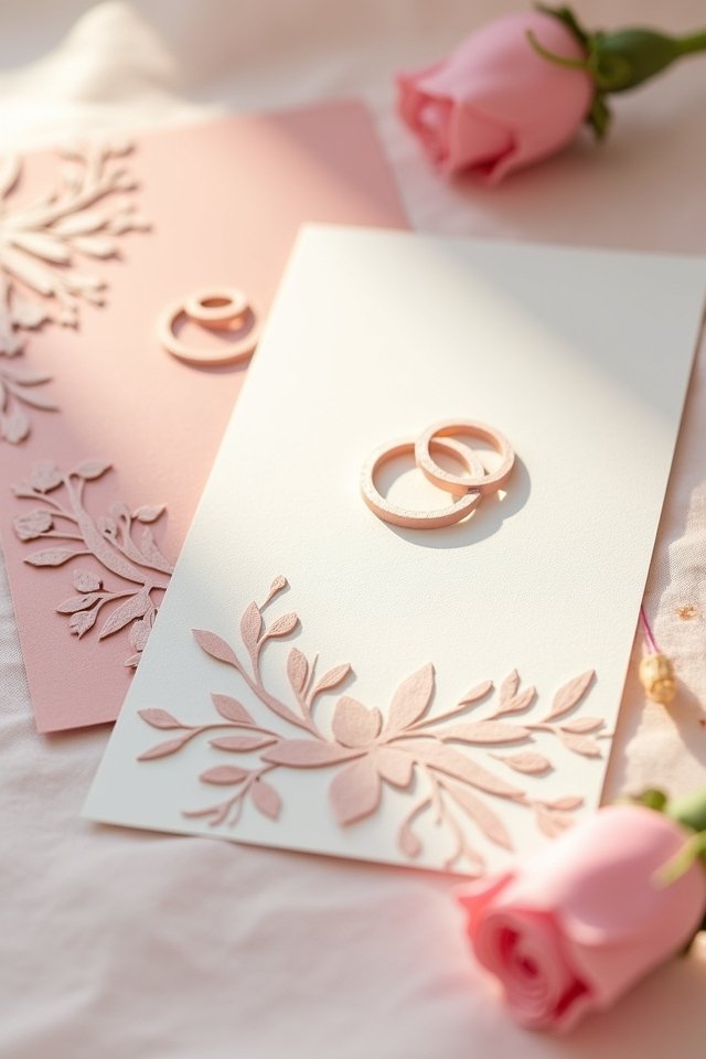 delicate pastel wedding invitations