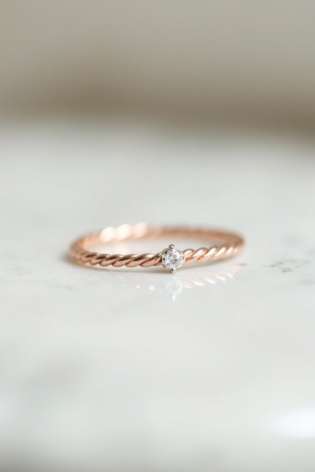 delicate rose gold stacking ring