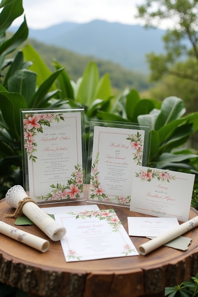 destination themed wedding invitations