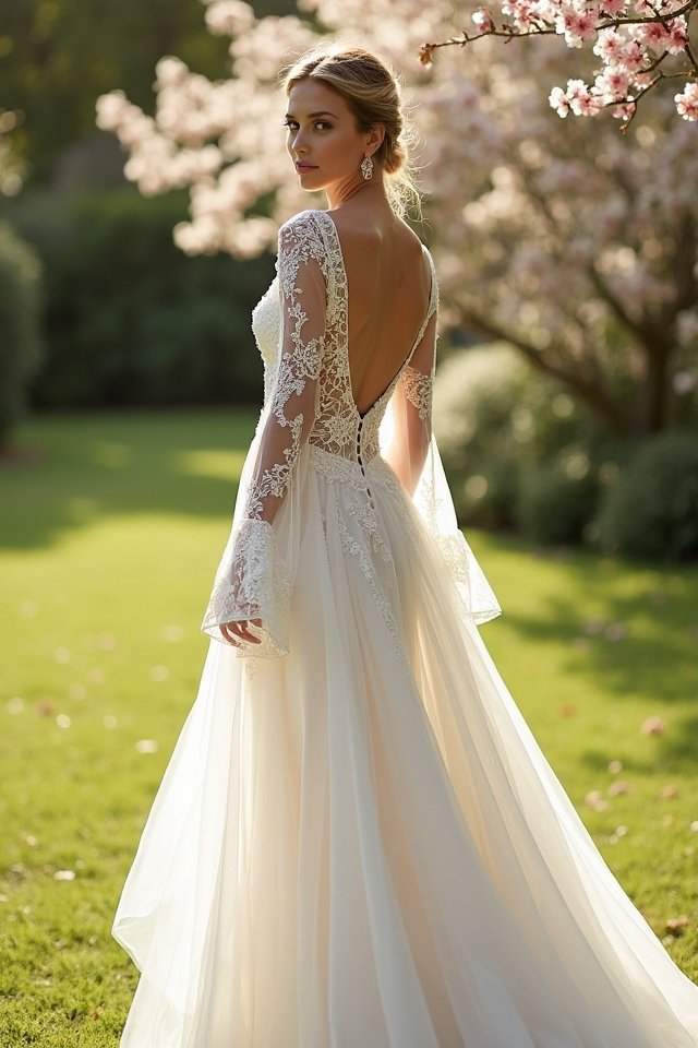 dramatic bell sleeve elegance