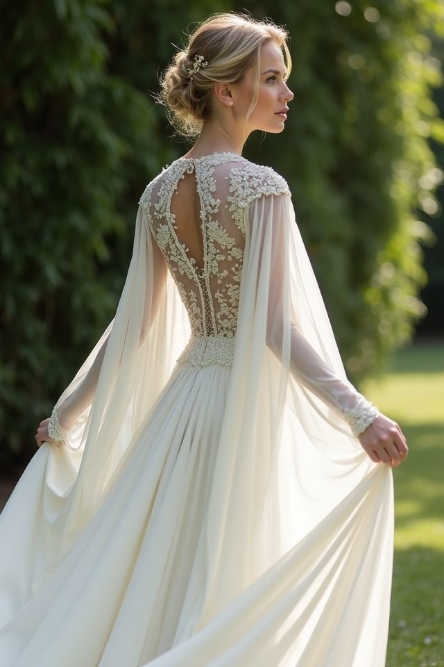 dramatic cape dress styles