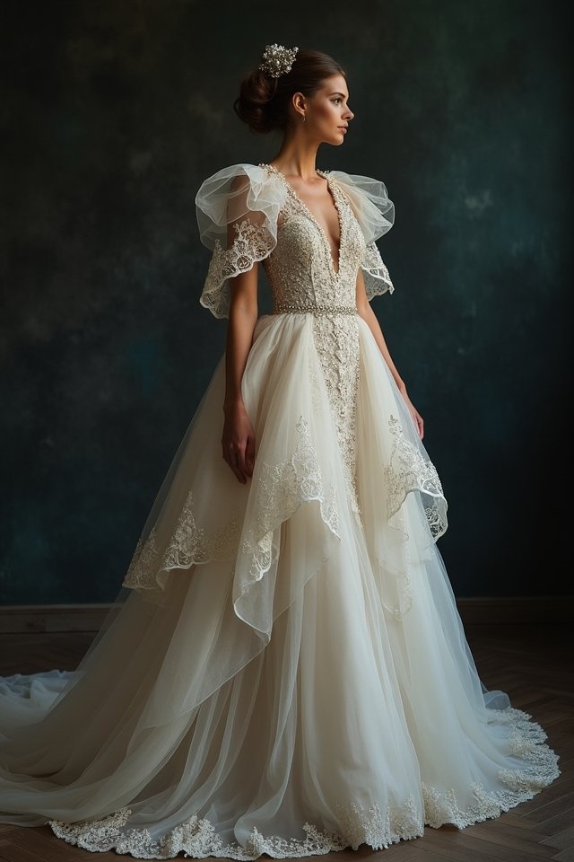 dramatic capes for brides