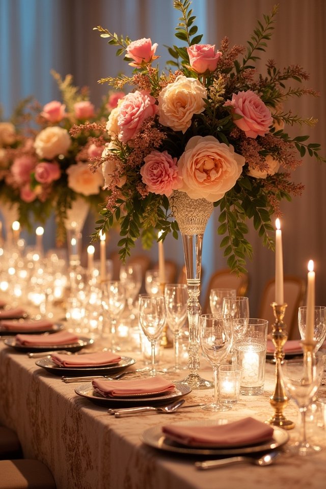 dramatic cascading floral arrangements