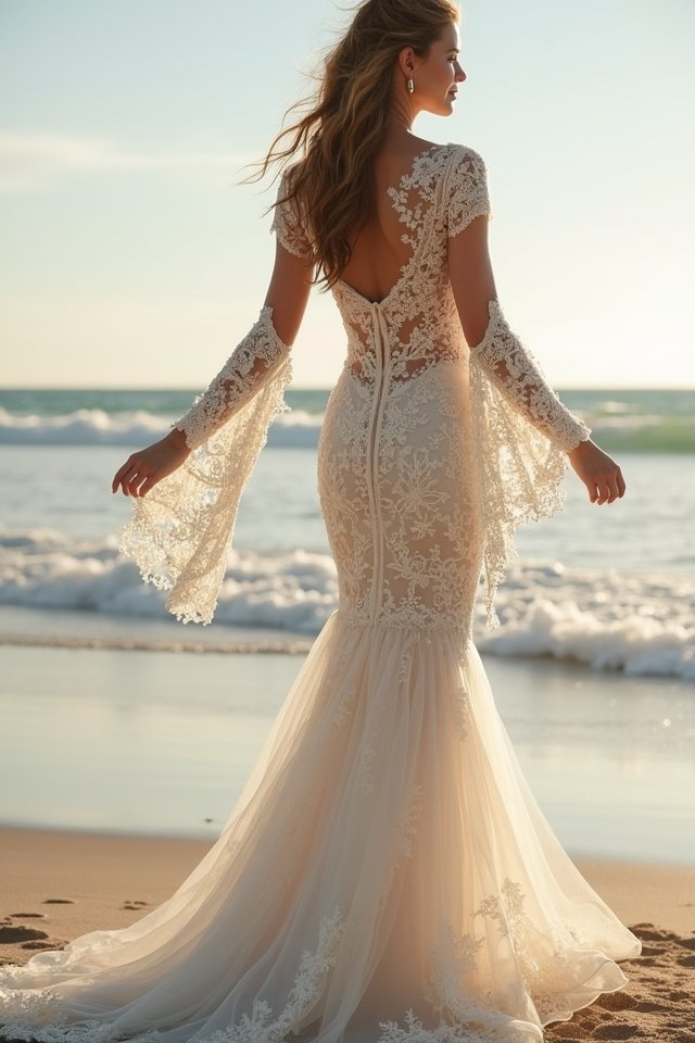 dramatic flared sleeves elegance