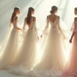 dramatic full sleeve wedding gowns
