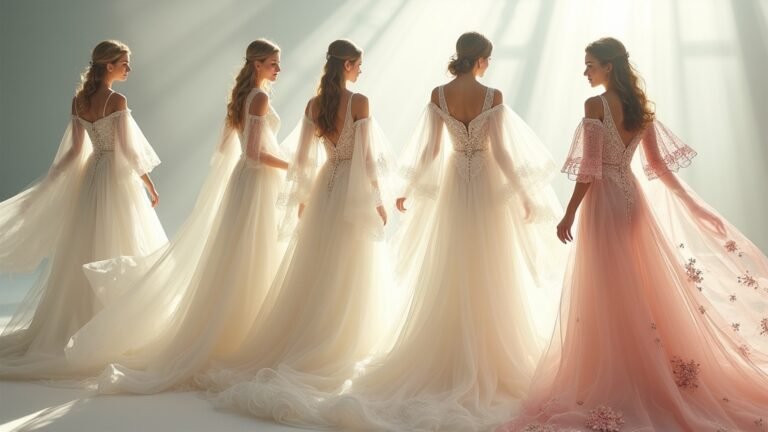 dramatic full sleeve wedding gowns
