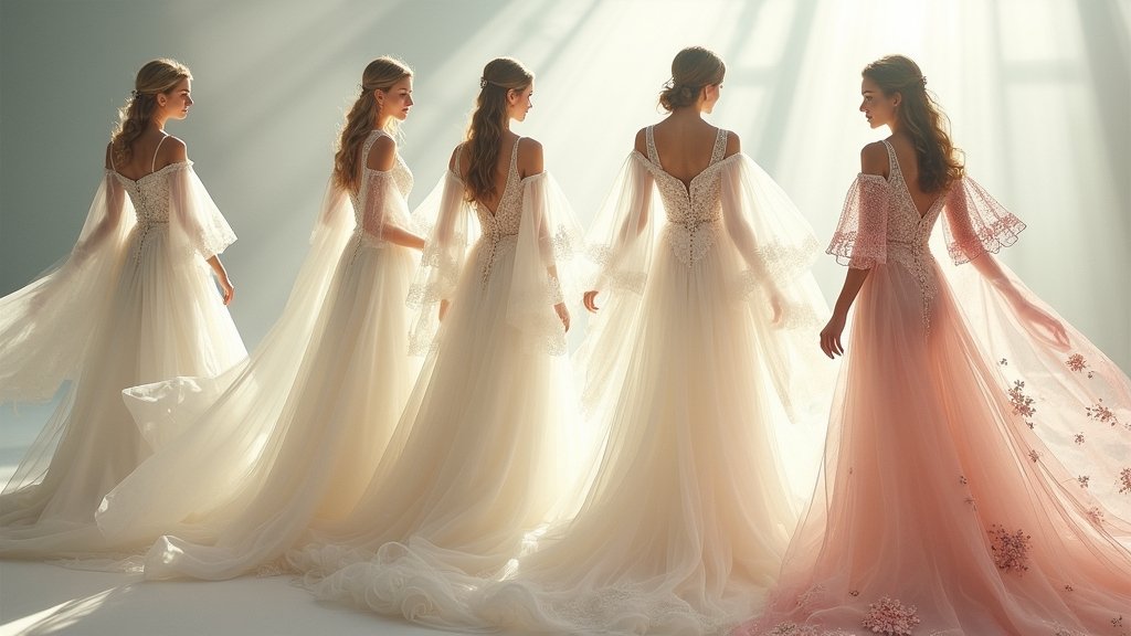 dramatic full sleeve wedding gowns