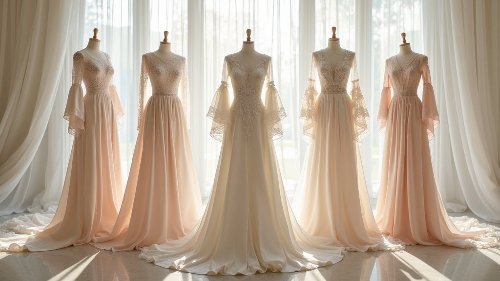 dramatic long sleeved wedding dresses