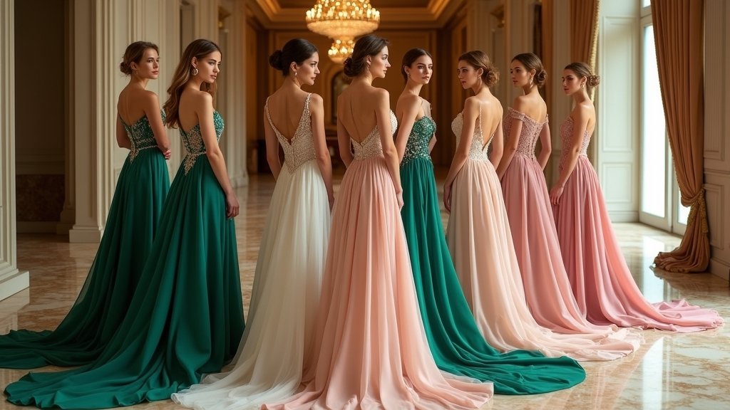 dramatic train gown styles
