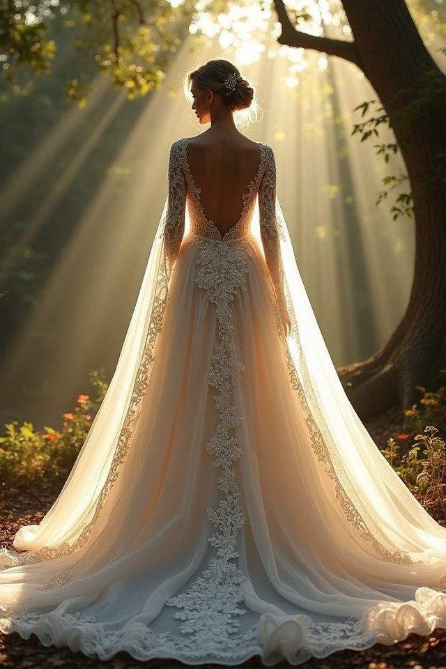 dramatic wedding cape trend