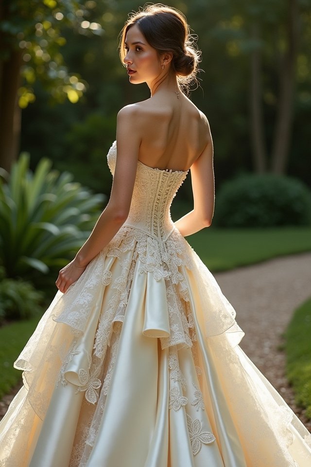 dramatic wedding dress train