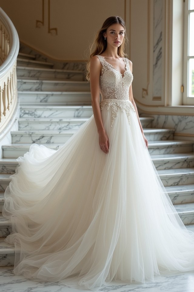 dramatic wedding train elegance
