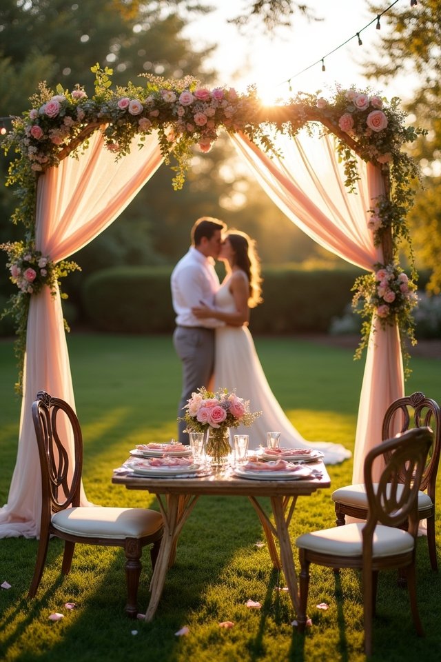 dreamy backyard wedding oasis