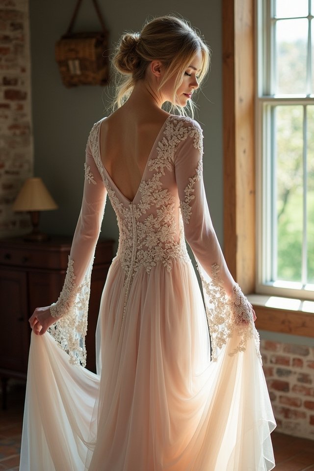 dreamy bohemian lace gown