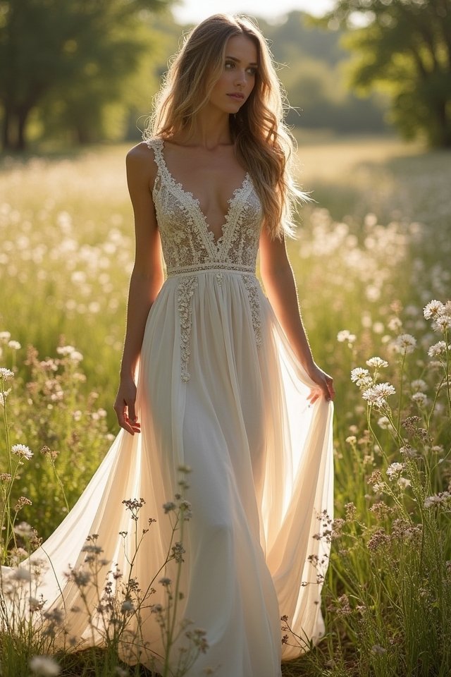 dreamy bohemian wedding dress