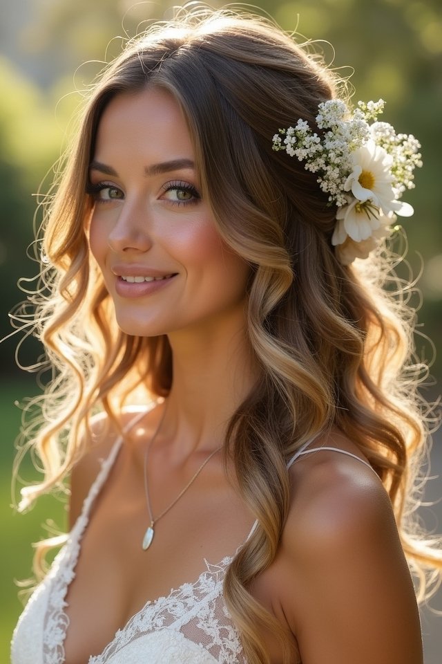 dreamy cascading loose waves