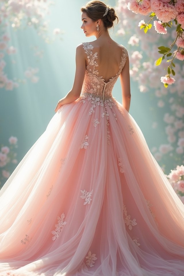 dreamy floral tulle gown