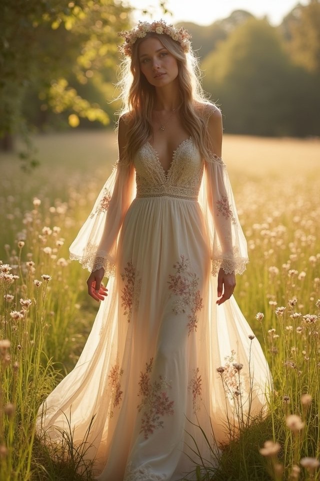 dreamy flowy chiffon gown