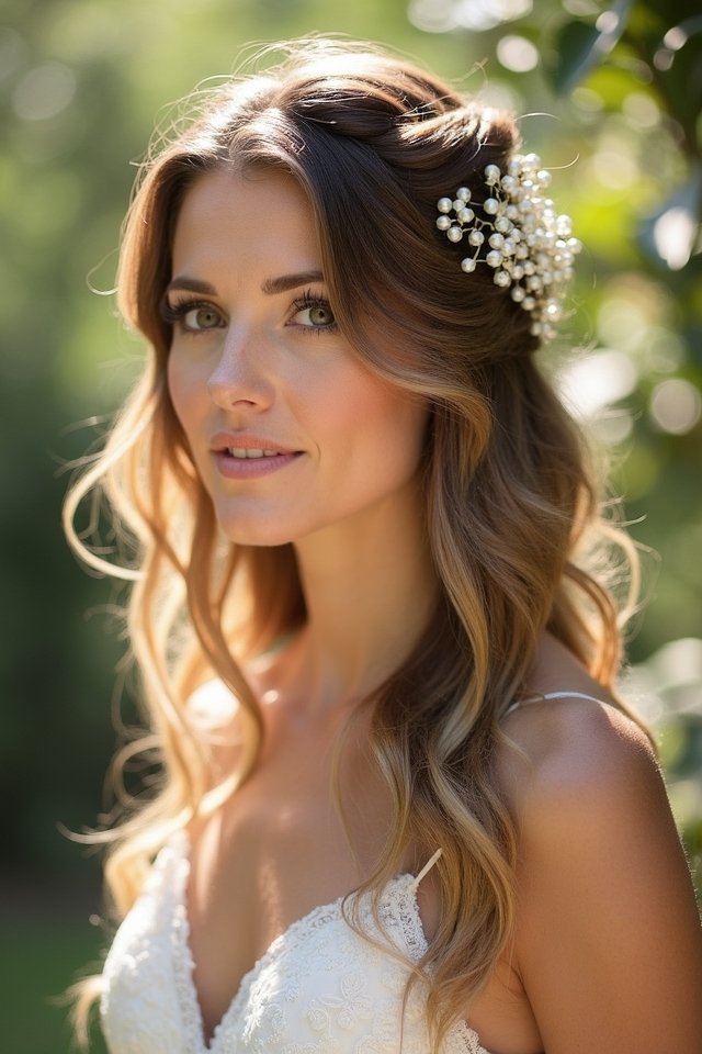 dreamy half up hairstyle charm