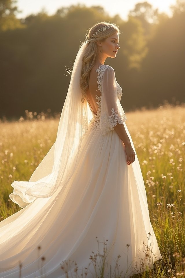 dreamy illusion fabric gowns