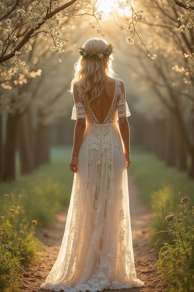 dreamy lace a line gown