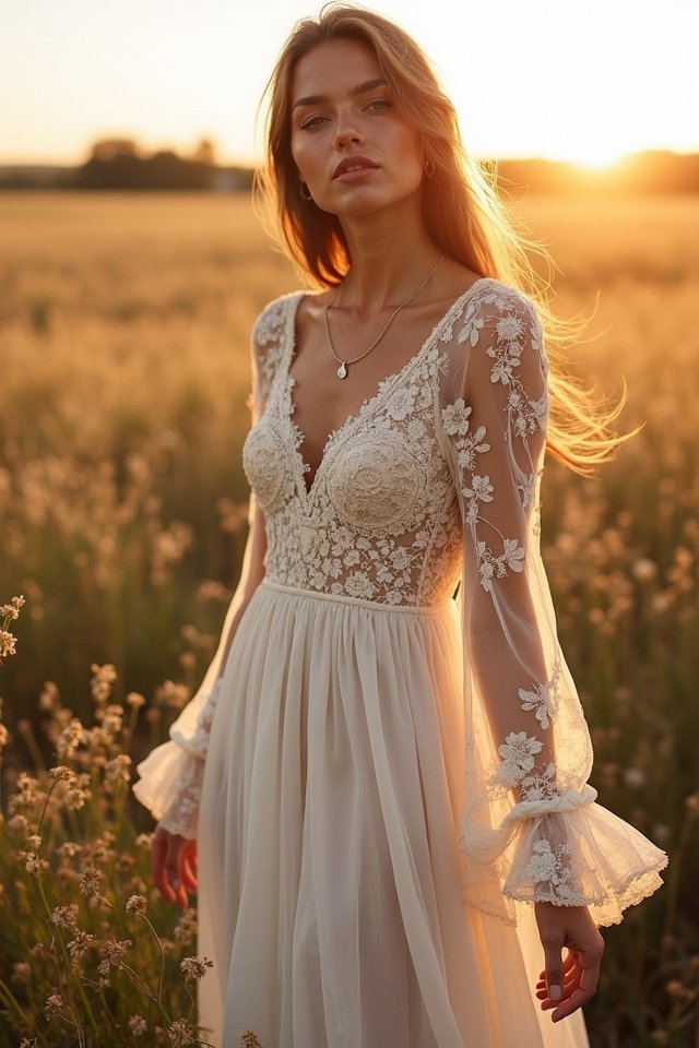 dreamy lace bohemian gown