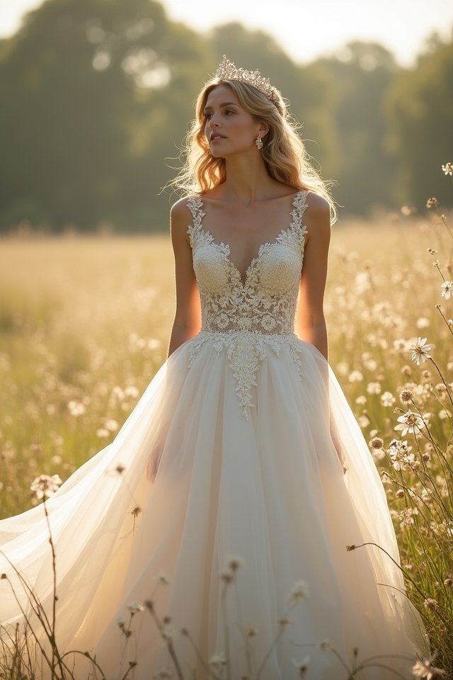 dreamy layered tulle gown