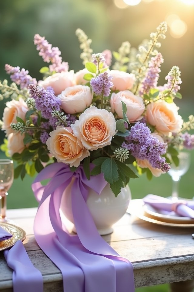 dreamy peach lavender wedding