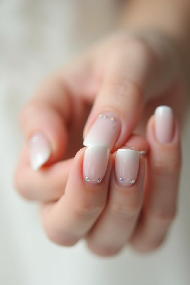 dreamy pearl ombre nails