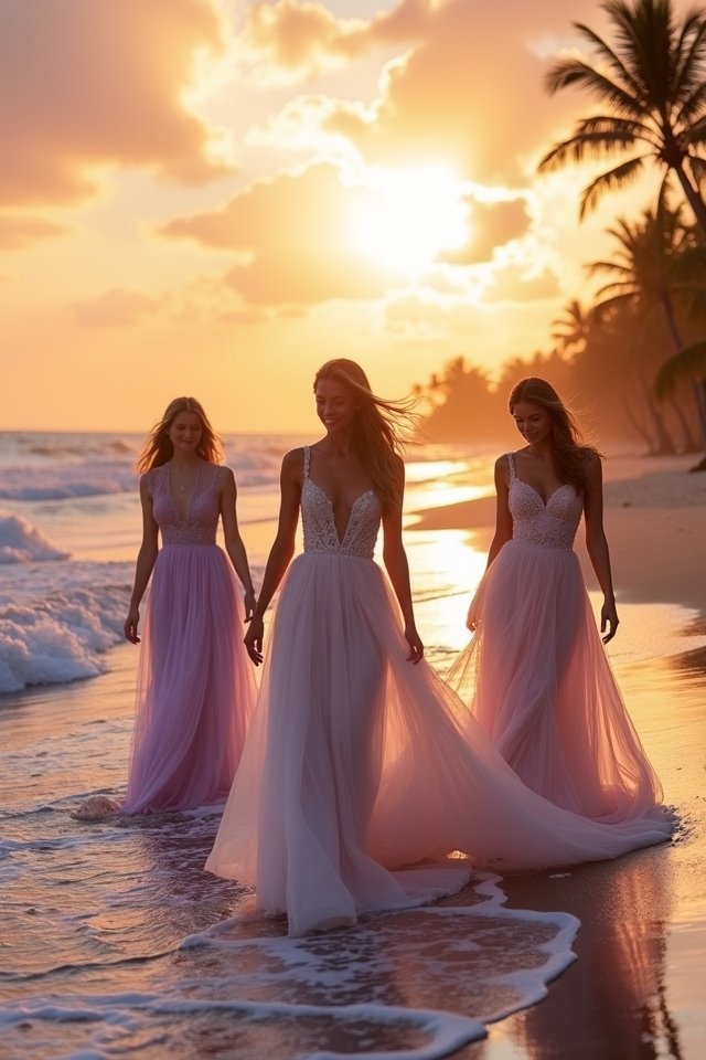 dreamy tulle beach elegance