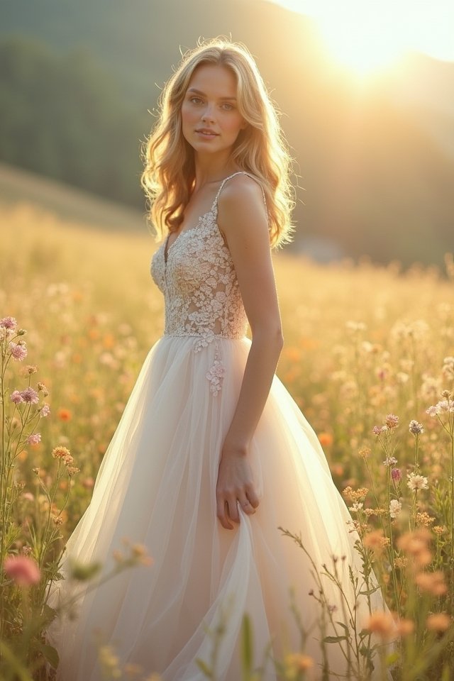 dreamy tulle floral gown