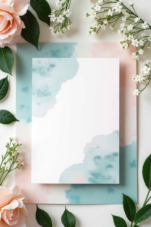 dreamy watercolor wedding invitations