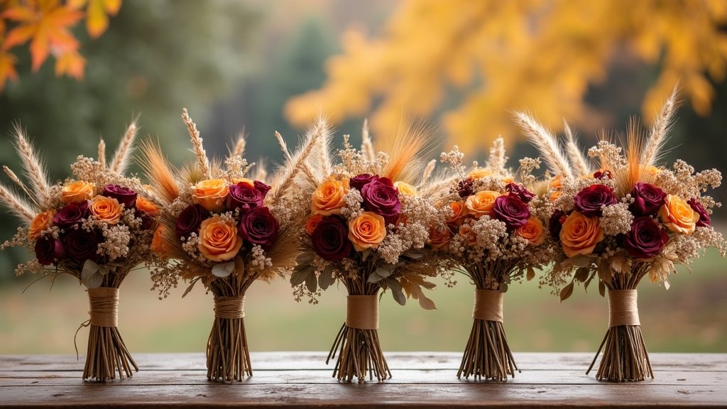 dried floral fall bouquets
