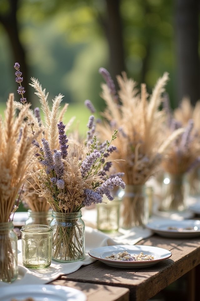 dried flower wedding decor