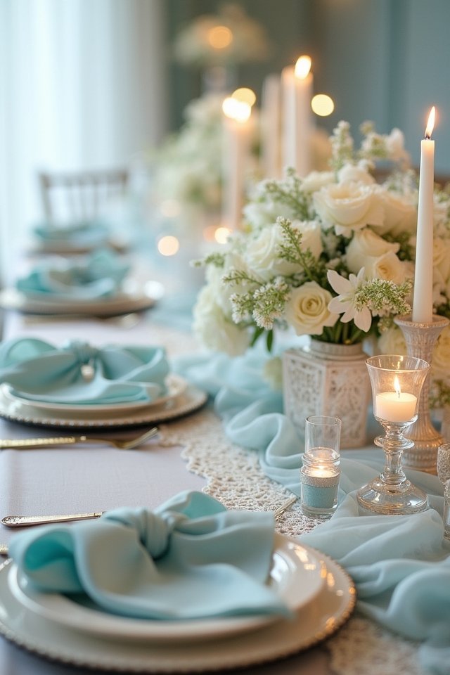 dusty blue and cream elegance