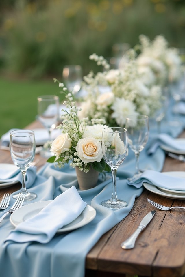dusty blue ivory elegance