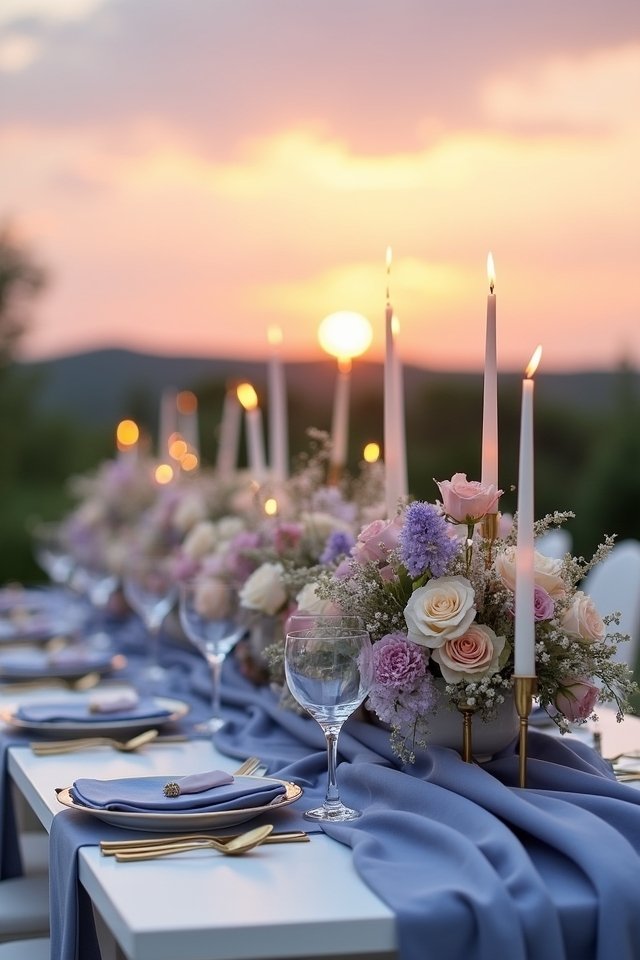 dusty blue wedding accents