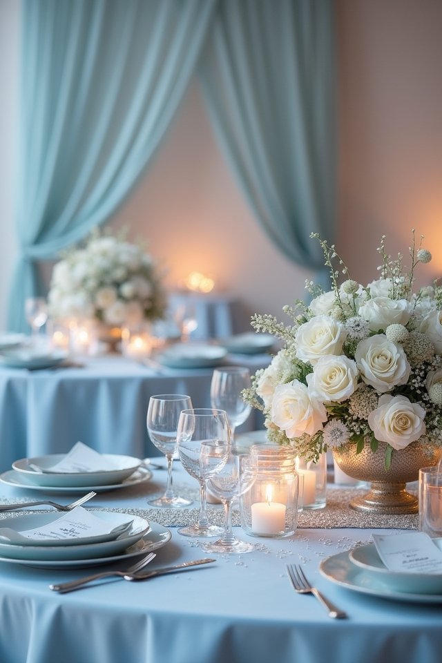 dusty blue wedding elegance