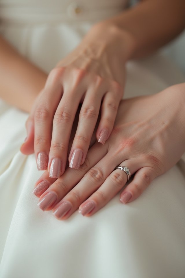 dusty rose bridal manicures