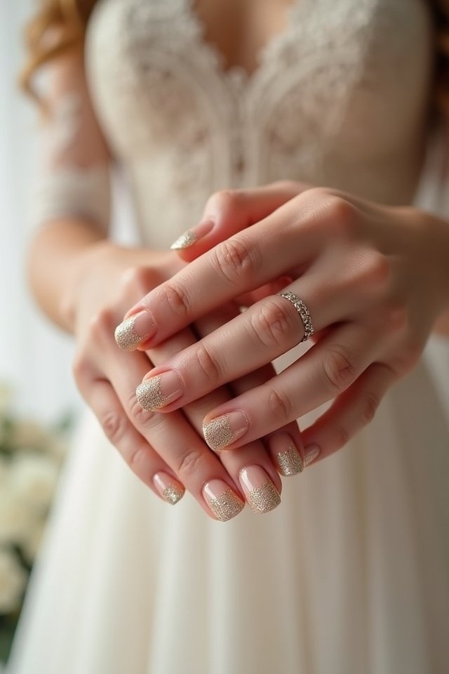 dusty rose gold ombre nails