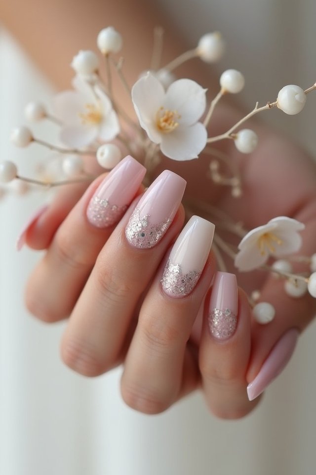 dusty rose ombre nails