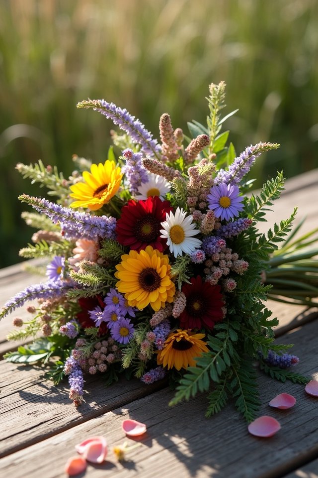 earthy foliage bouquet accents