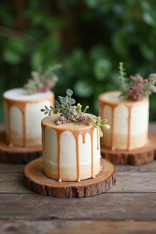 earthy toned wedding cake