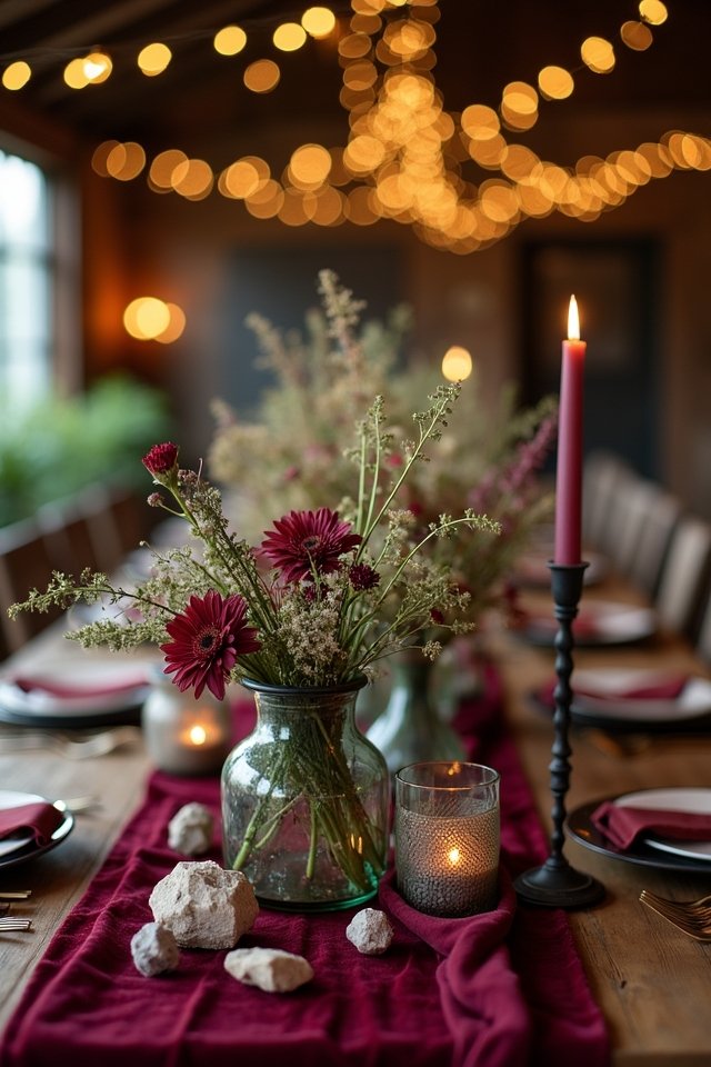 eclectic vibrant table centerpieces