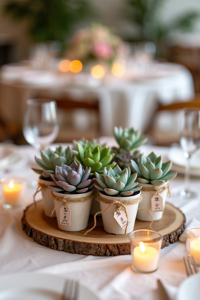 eco friendly succulent wedding favors